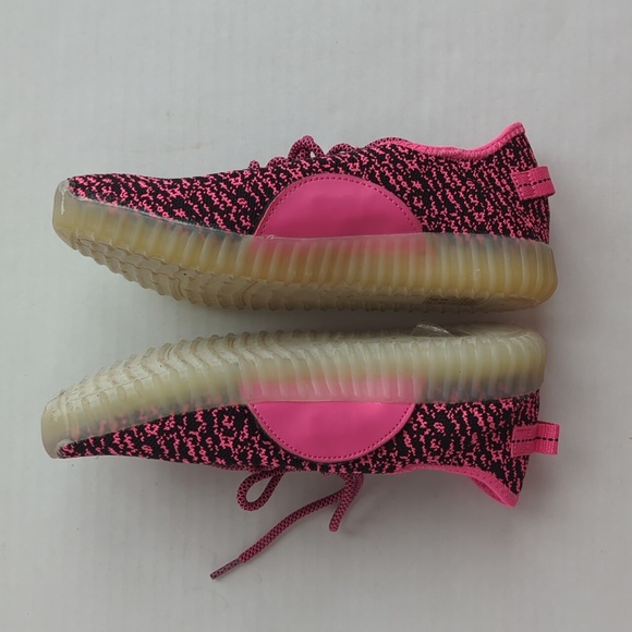 Light Up LED Running Walking Athletic Sneakers 7 Black Pink - Picture 6 of 14